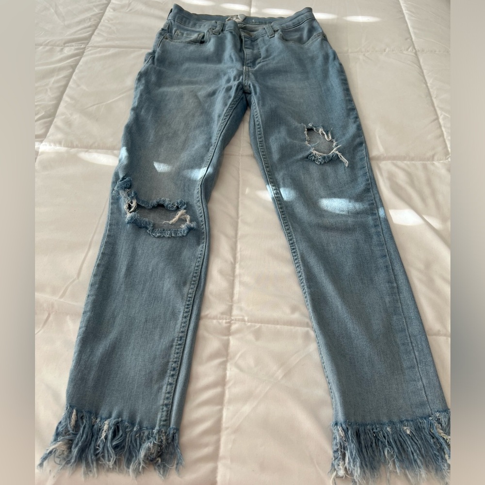 Free People fringe Pants 
Like new, stretch
I bought them like this.
